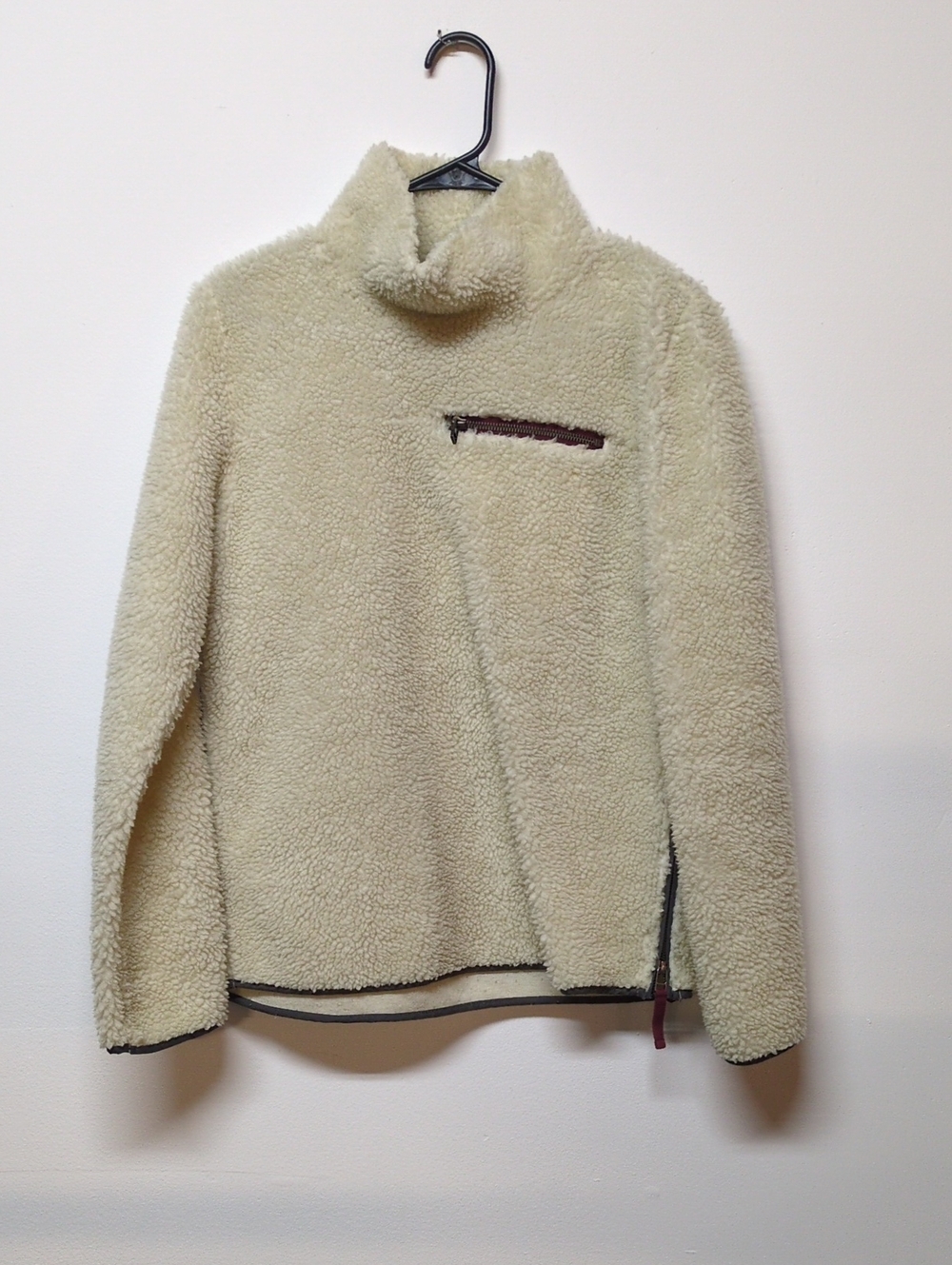 LL Bean Signature Ivory Teddy Sherpa Fleece, Size XS